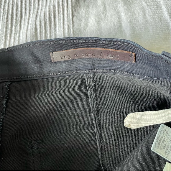 Ray & Bone Straight/Skinny Jean w/Leather Trim - Picture 7 of 8